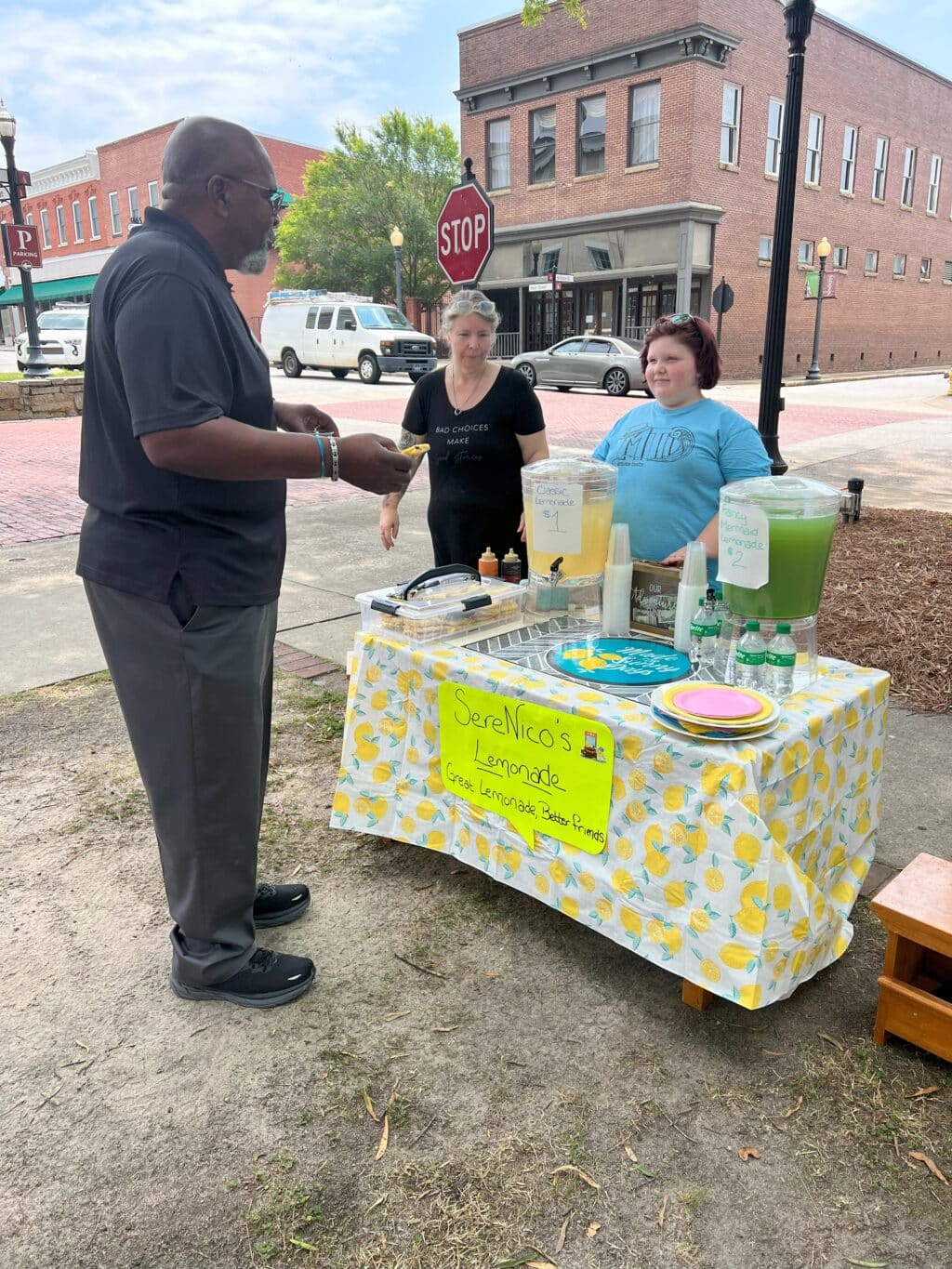 Ernie buys lemonade